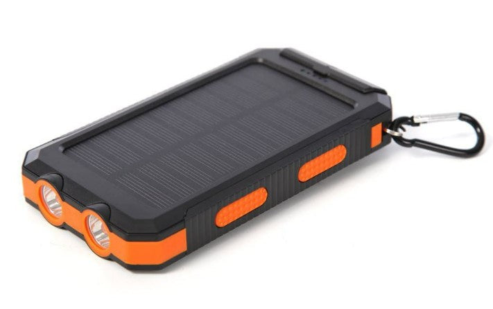 13000mAh Solar Powered Power Bank - Dual USB Output & Flashlight - Orange_0